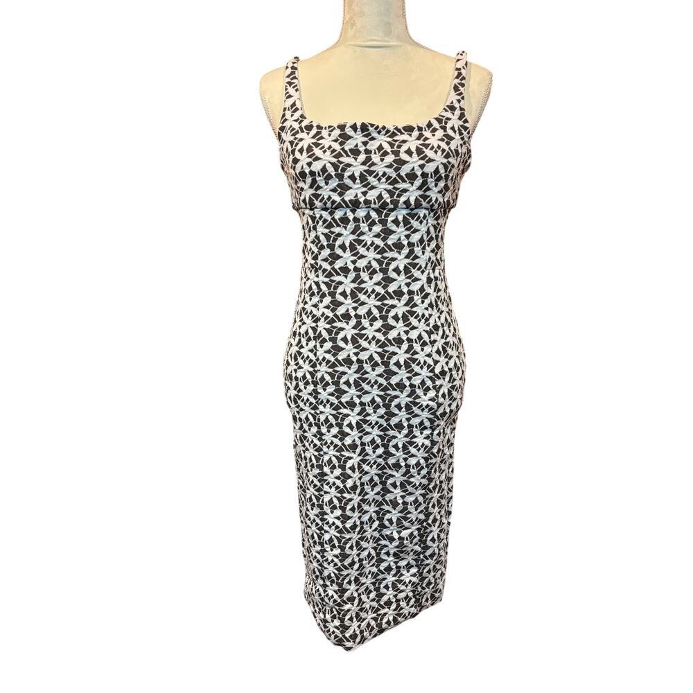 Diane von Furstenberg Bridget Jacquard Stretch Ponte Knit Dress Size 6